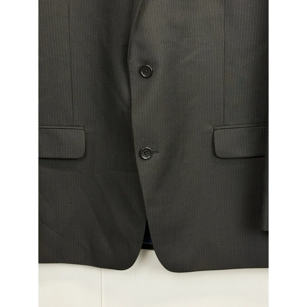 Bill‎ Blass Essentials Men's 46R Sport Coat Blazer Jacket Black Striped